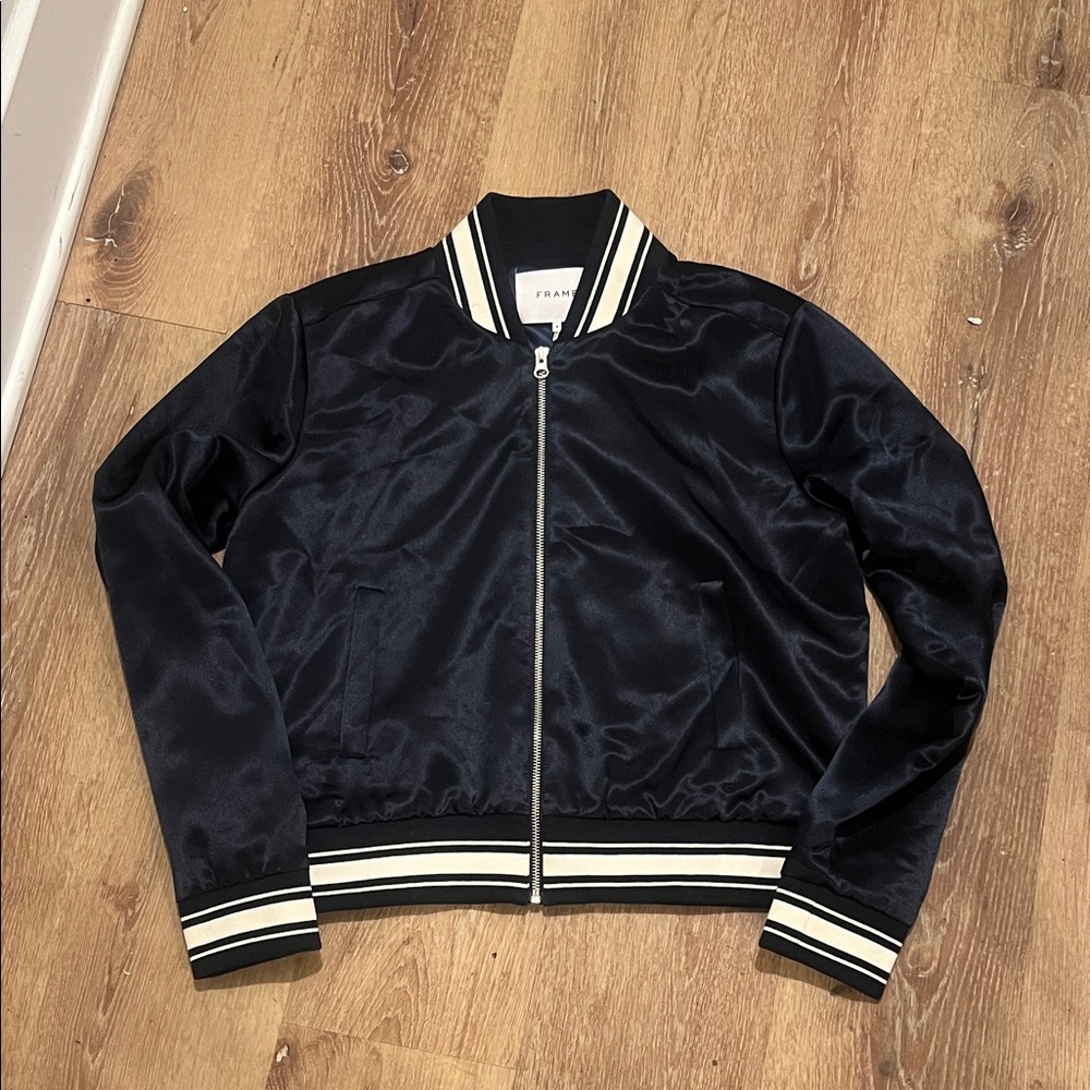 Frame Denim Midnight Blue Bomber Jacket